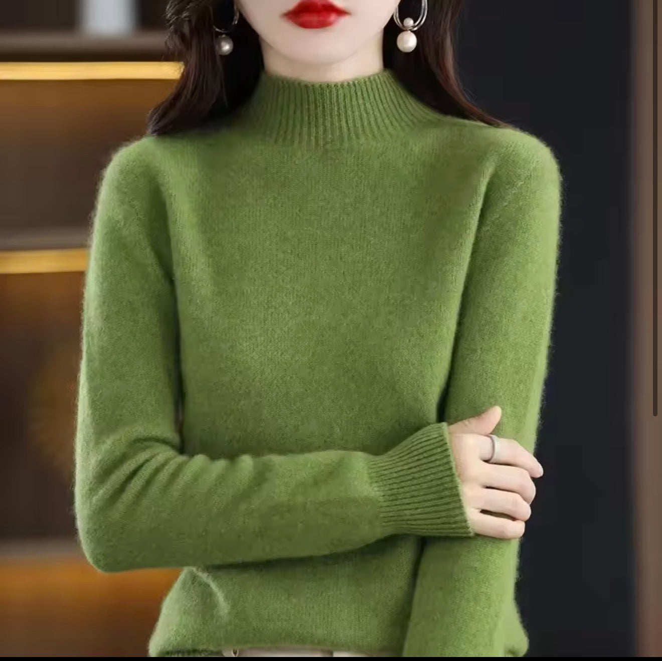 Autumn Winter Women Sweater Korean Fashion Warm Bottoming Shirts Half High Collar Basic Knitwear Solid Long Sleeve Pullovers