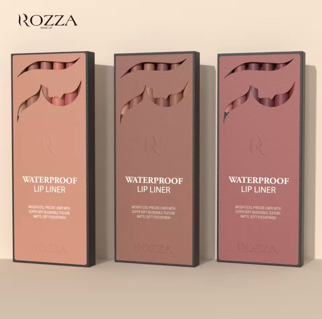 Rozza Waterproof Lip Liner Pencil Set, Weightless Precise Liner with Super Soft Blendable Texture Matte Soft